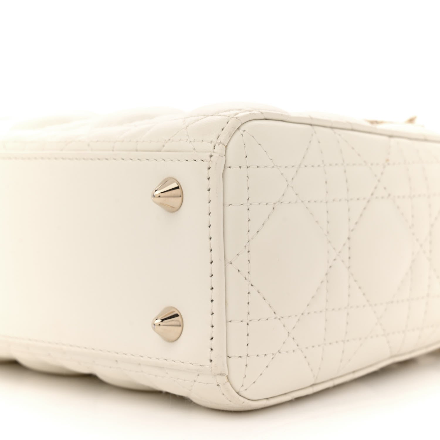 Christian Dior Lambskin Cannage Small My ABCDior Lady Dior White 10 of 16