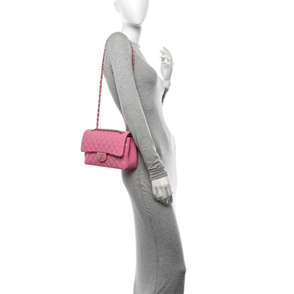 Chanel Caviar Quilted Medium Double Flap Pink 2 of 11