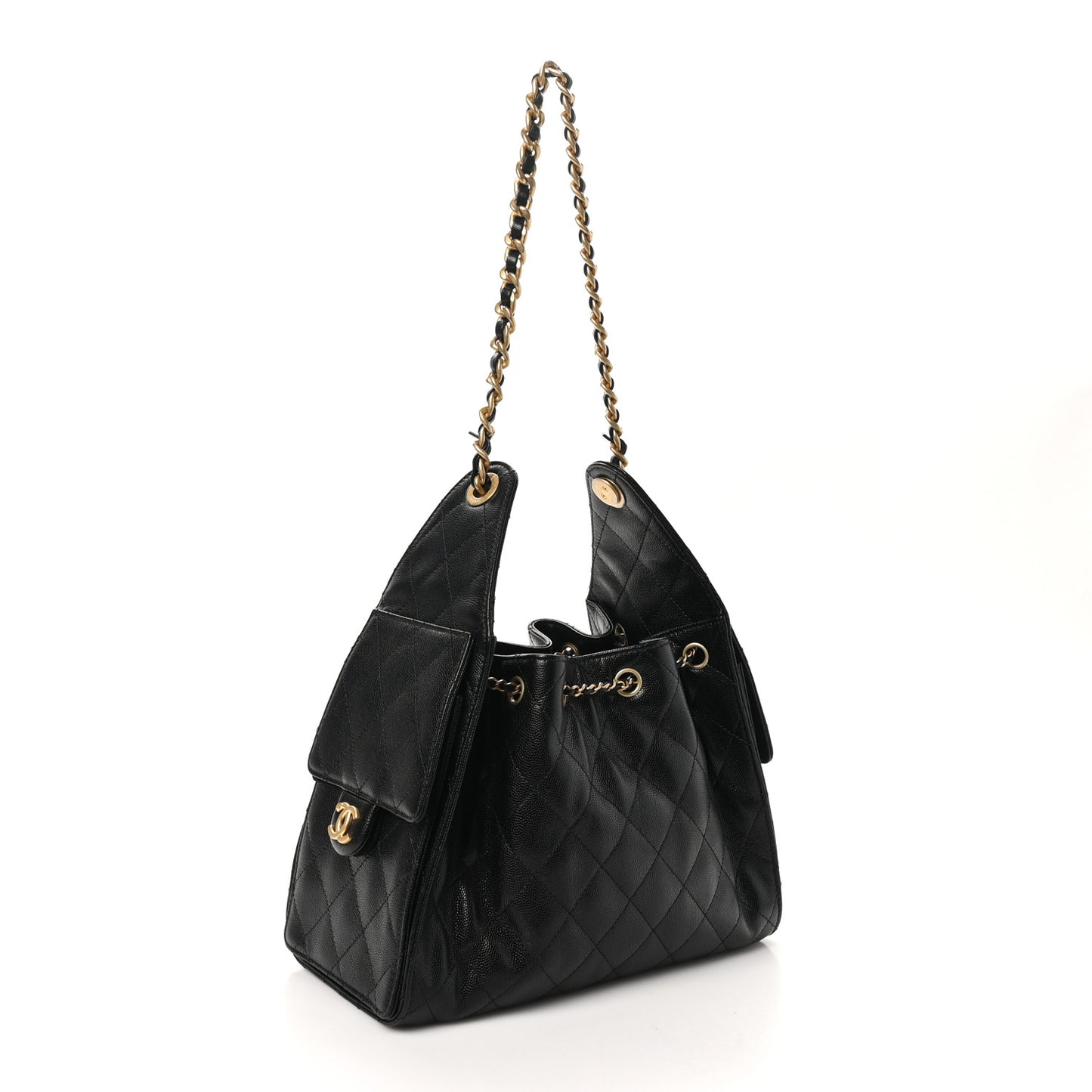 Caviar Quilted Small Chanel 25 Handbag Black