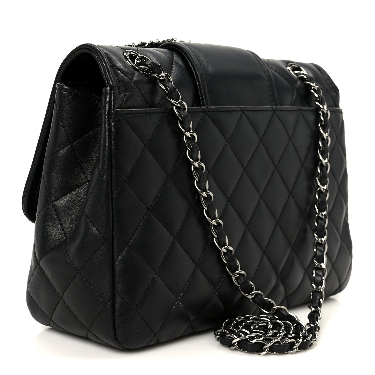 Lambskin Quilted Elementary Chic Flap Black