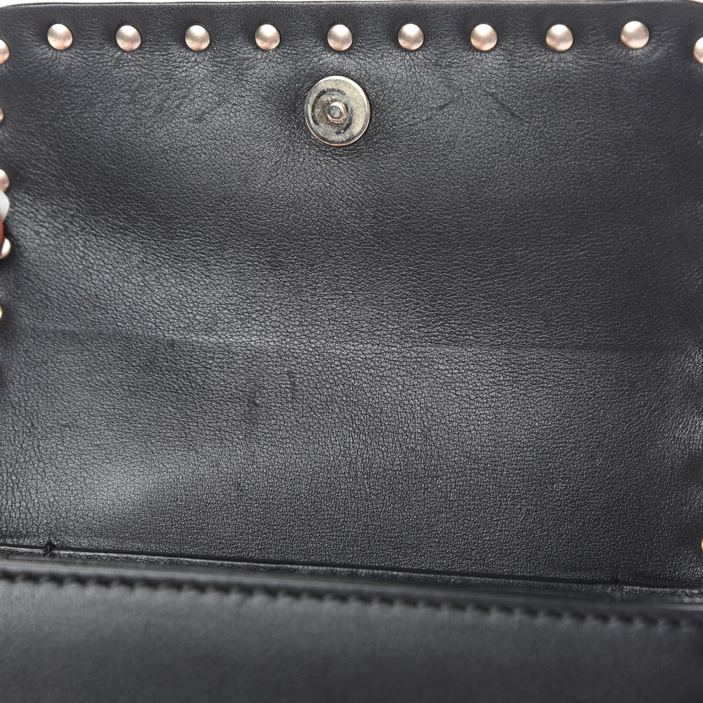 Vitello Rockstud Flap Crossbody Bag Black