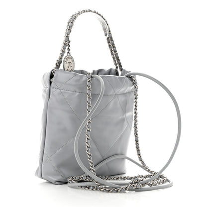 Chanel Shiny Calfskin Quilted Mini Chanel 22 Grey 3 of 10