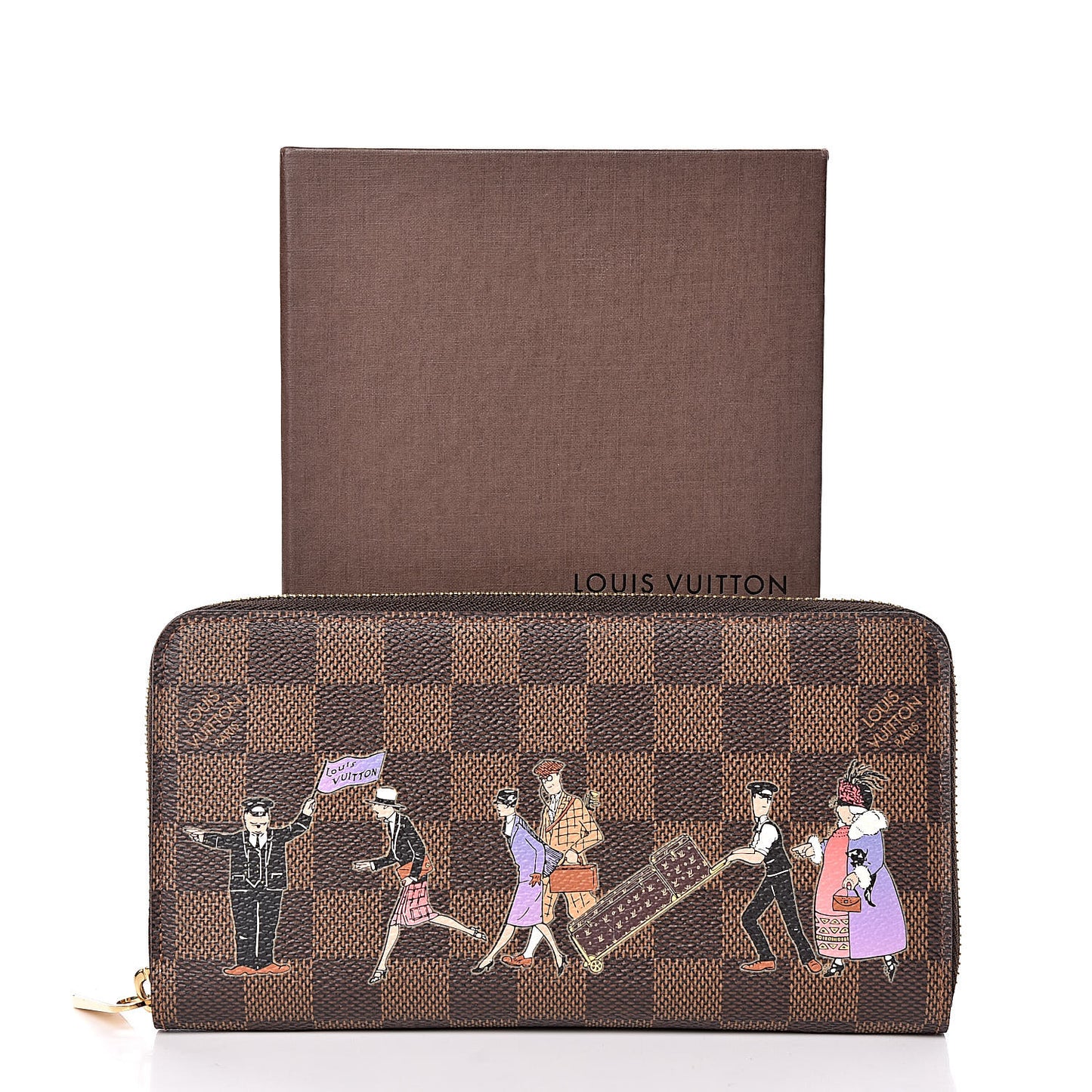 Damier Ebene Illustre Zippy Wallet Violet