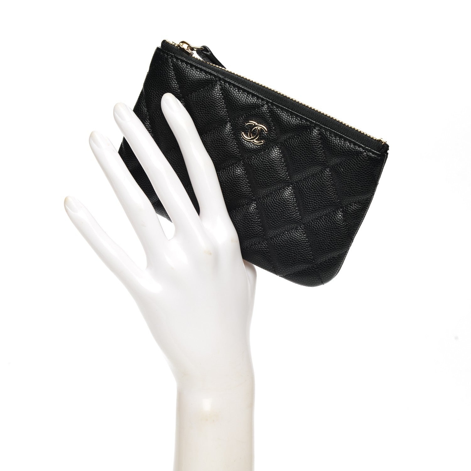 Chanel Caviar Quilted Small Cosmetic Case Black 2 of 7