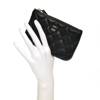 Chanel Caviar Quilted Small Cosmetic Case Black 2 of 7