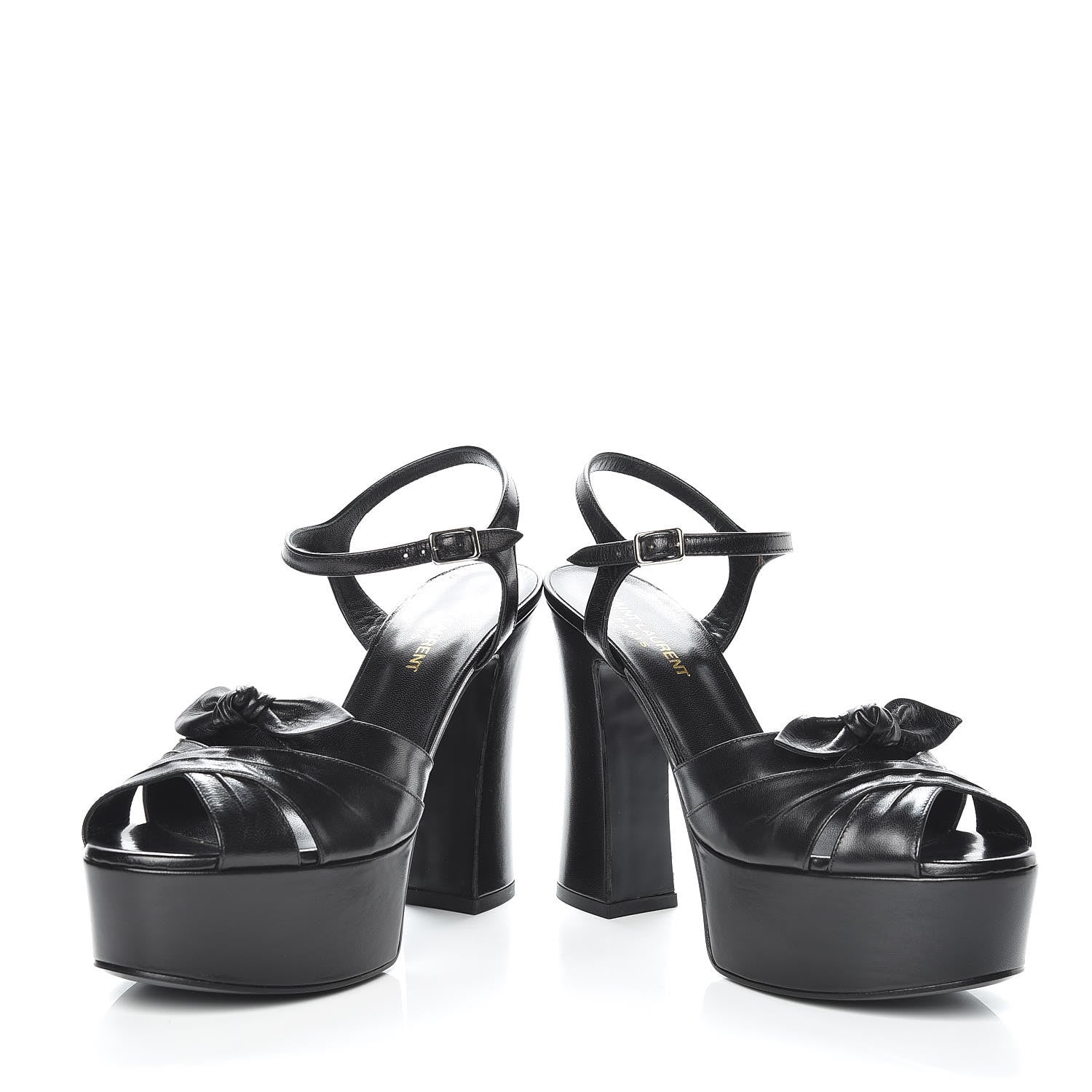 Saint Laurent Goatskin Candy 80 Platform Sandals 37.5 Black 6 of 11