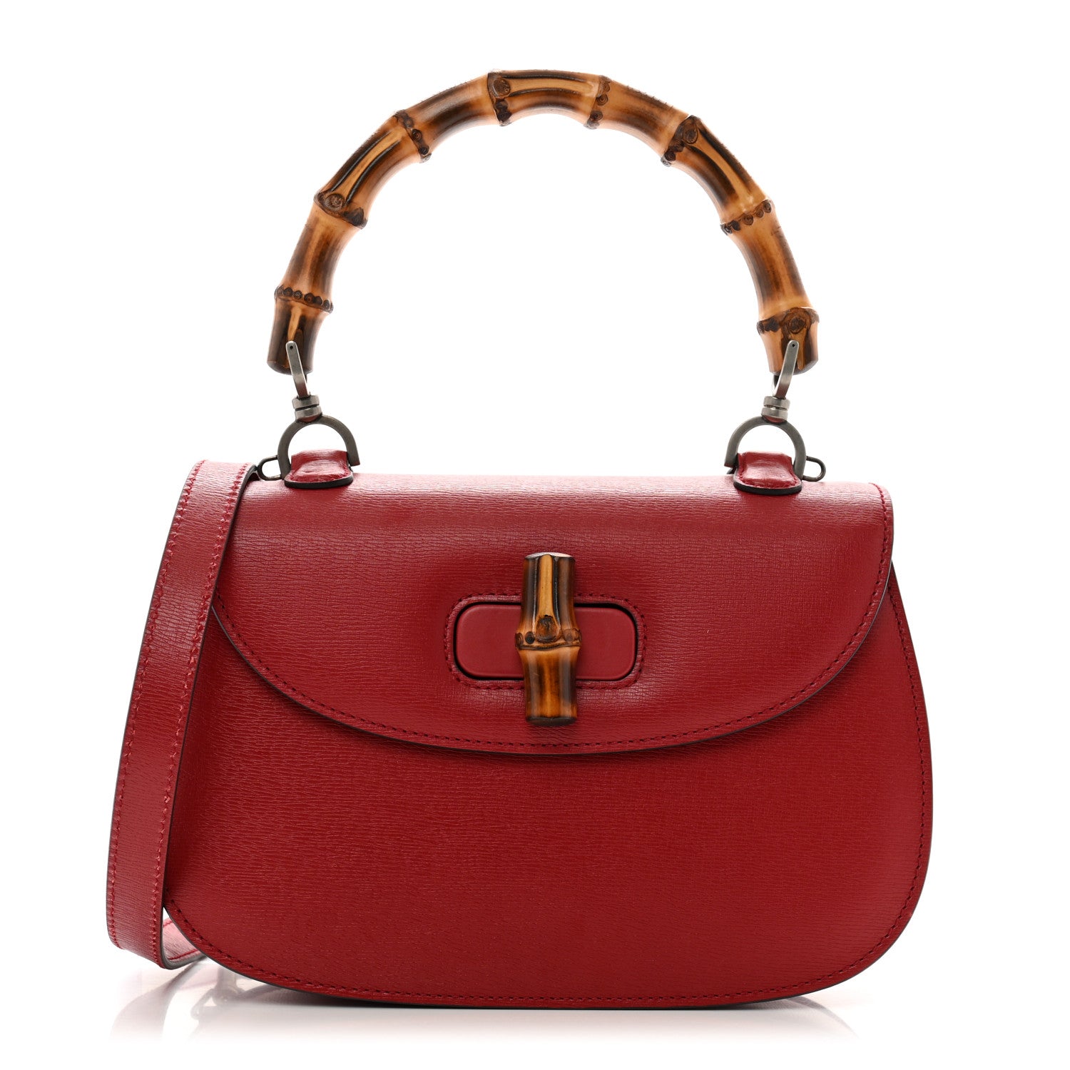 Gucci Shangai Calfskin Small Classic Bamboo Top Handle Bag Romantic Cerise 1 of 11