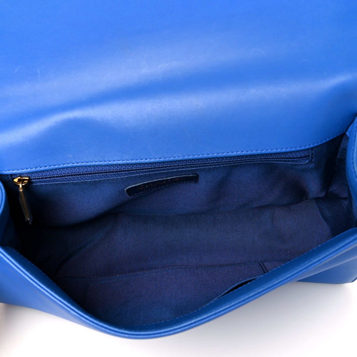Lambskin Quilted New Medium Boy Flap Blue