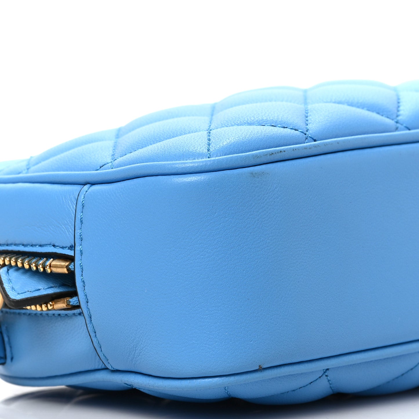 Nappa Quilted Medusa Camera Bag Blue
