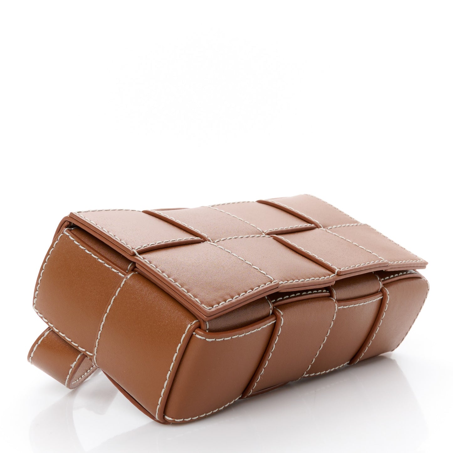 Calfskin Maxi Intreccio Mini Cassette Belt Bag Wood