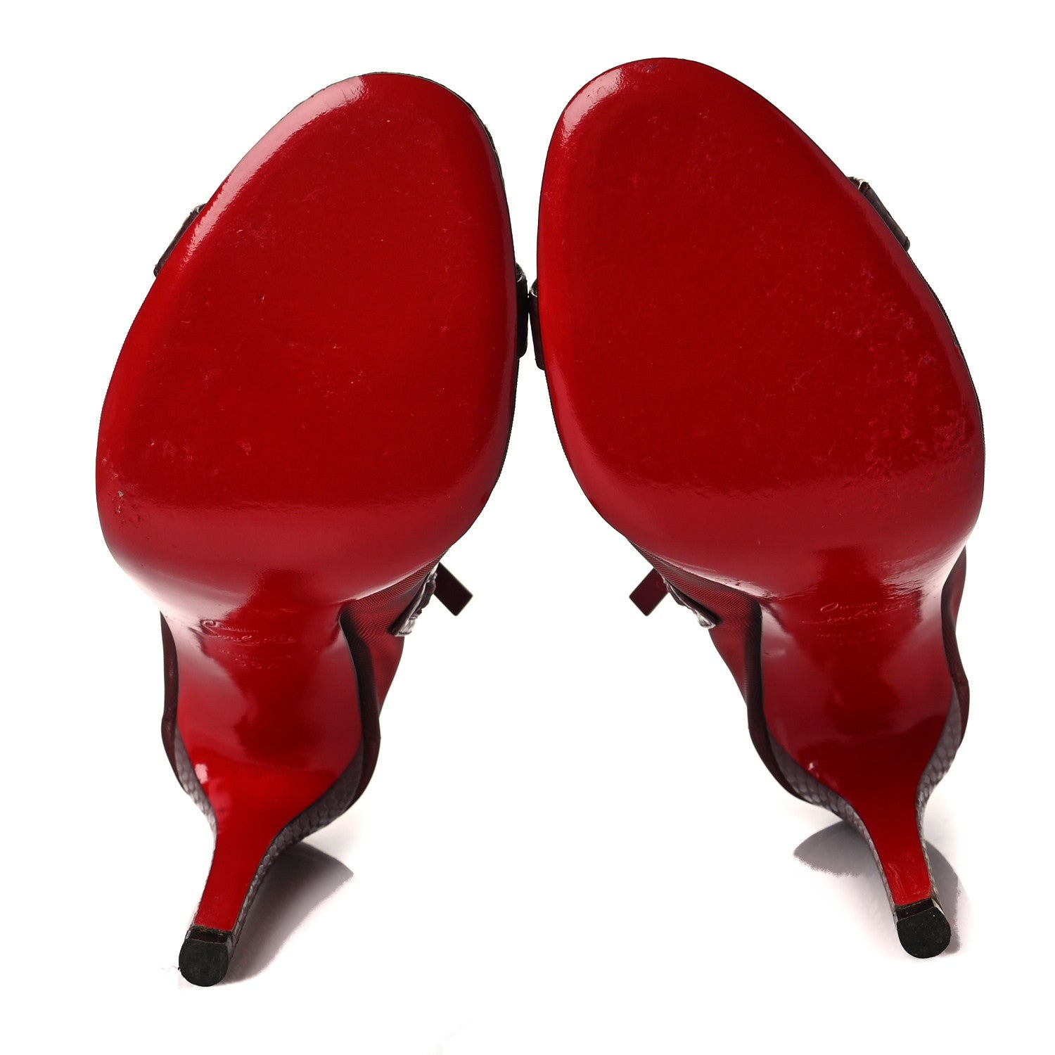 Christian Louboutin Calfskin Jurassic Rete Trouble 100 Booties 38.5 Red 5 of 6