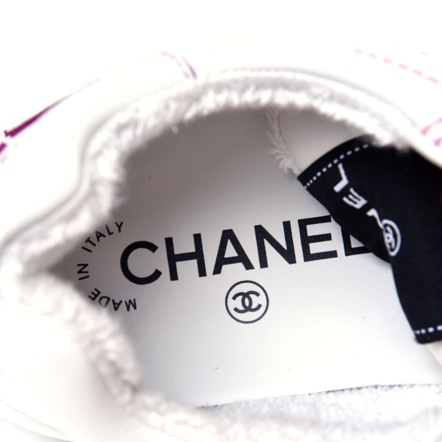 Chanel Calfskin Womens Logo Sneakers 39.5 White Pink 6 of 6