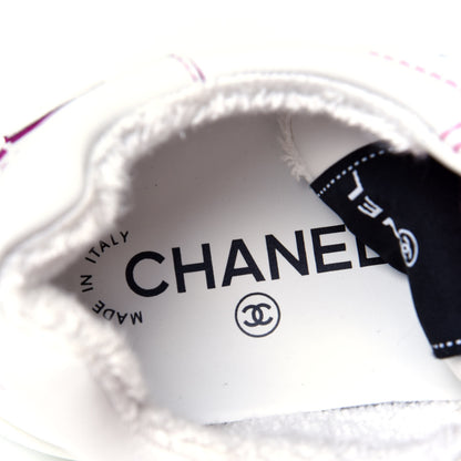 Chanel Calfskin Womens Logo Sneakers 39.5 White Pink 6 of 6