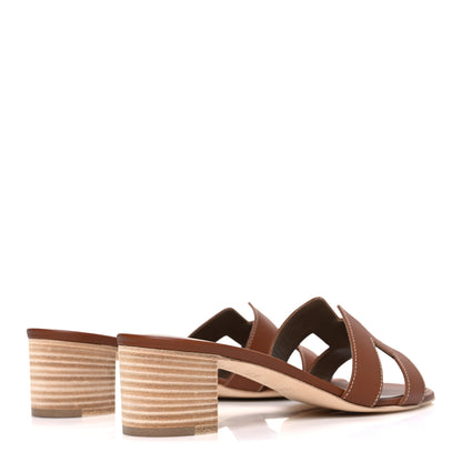 Hermes Calfskin Oasis Sandals 41 Gold 5 of 10