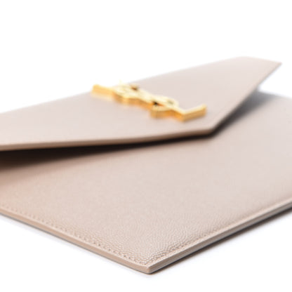 Saint Laurent Grain De Poudre Uptown Pouch Dark Beige 7 of 9