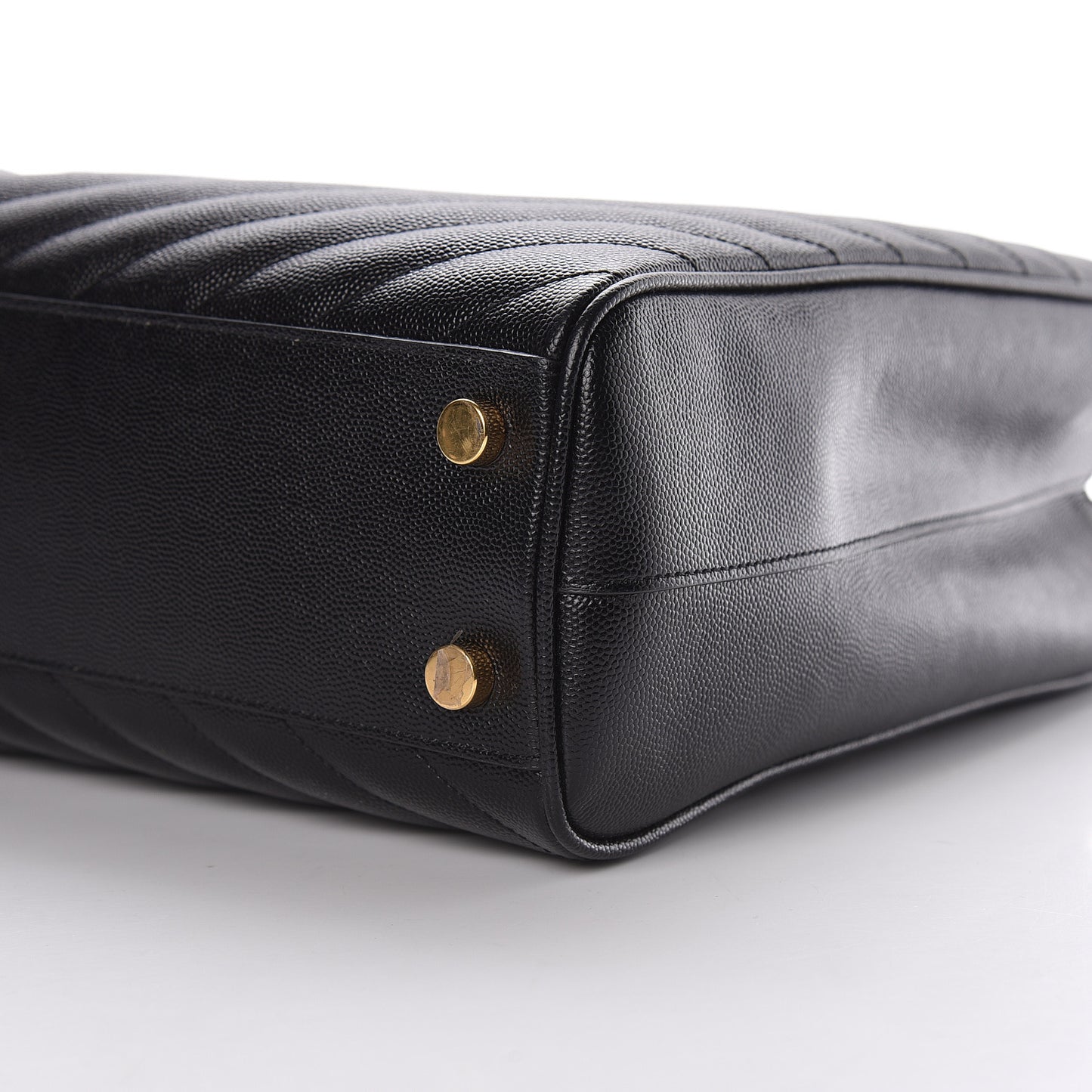 Grain De Poudre Matelasse Chevron Monogram Shopping Bag Black
