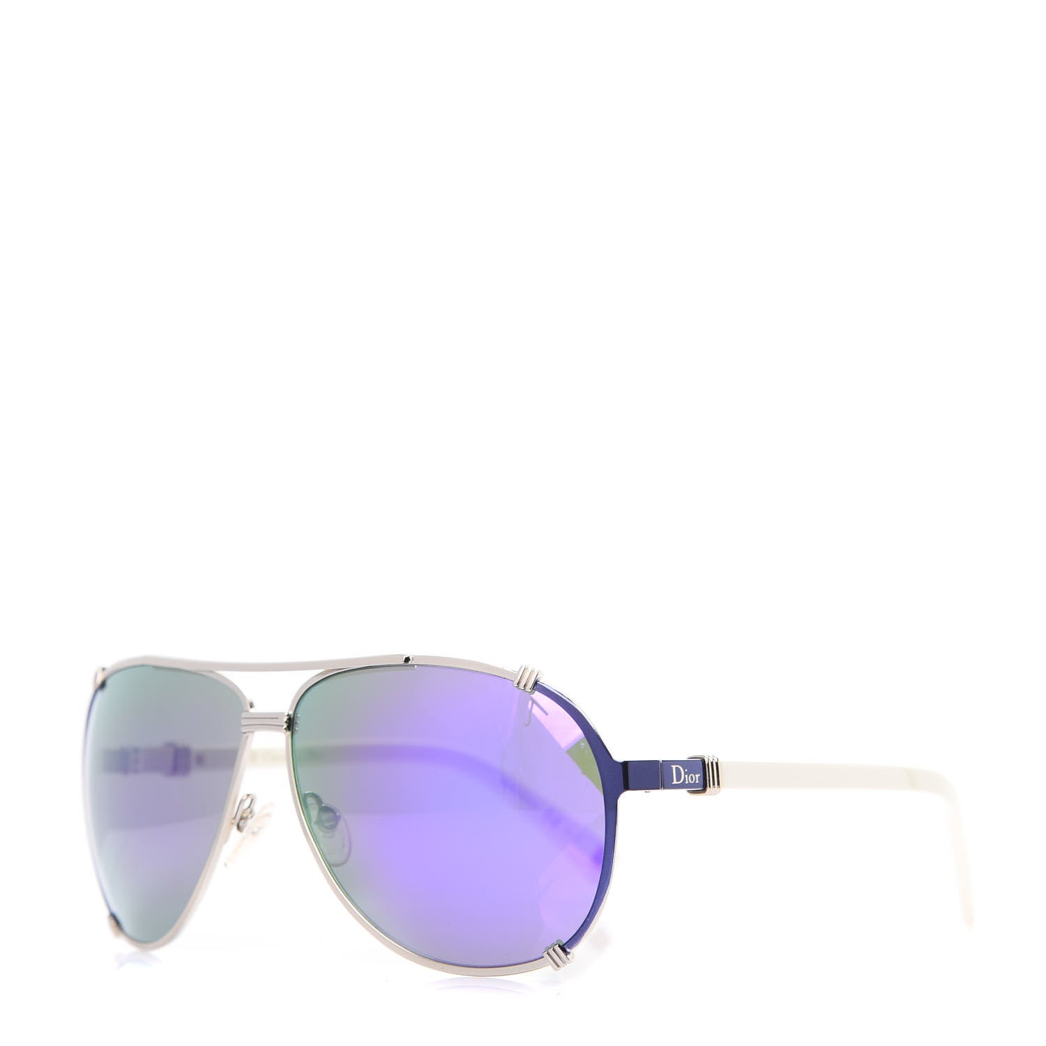 Christian Dior Mirrored Chicago 2 Aviator Sunglasses White Purple 1 of 9