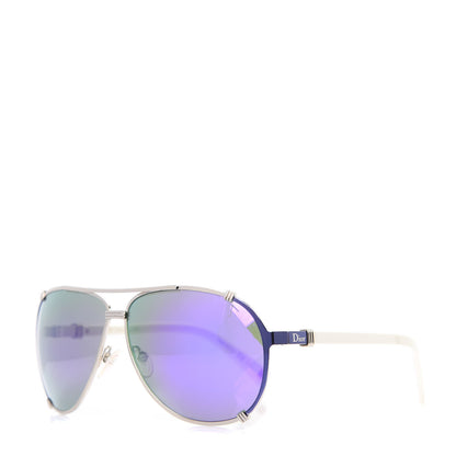 Christian Dior Mirrored Chicago 2 Aviator Sunglasses White Purple 1 of 9