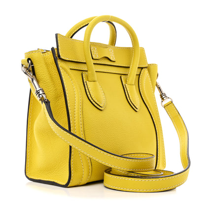 Celine Drummed Calfskin Nano Luggage Acacia 3 of 11