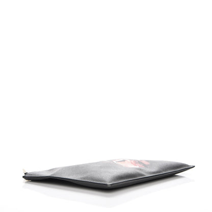 Givenchy Textured Coated Canvas Rottweiler Print Large Cosmetic Pouch Black 4 of 10