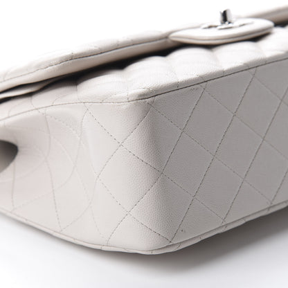 Chanel Caviar Quilted Jumbo Double Flap White 6 of 15