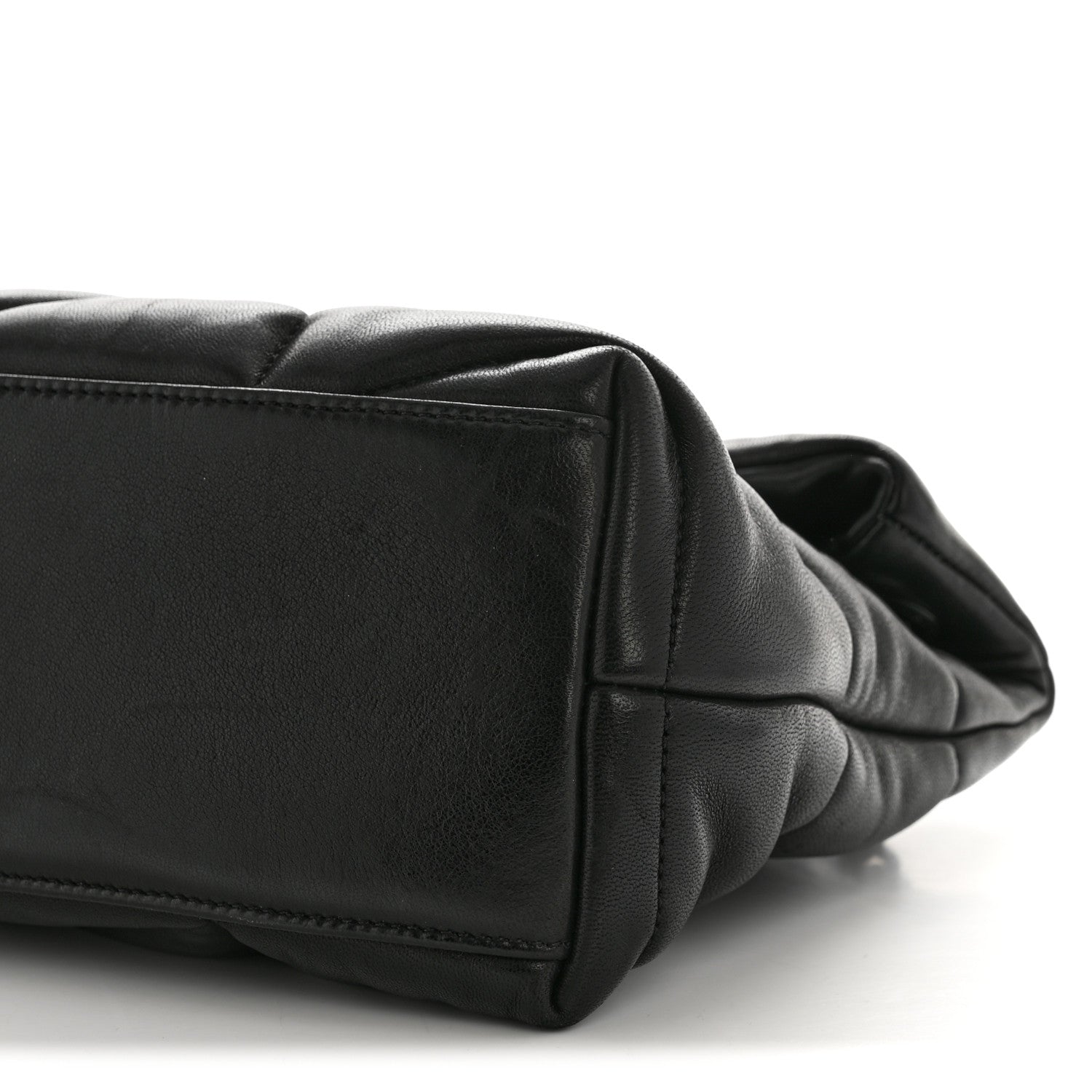 Saint Laurent Lambskin Quilted Monogram Monochrome Small Loulou Puffer Chain Satchel Black 11 of 15