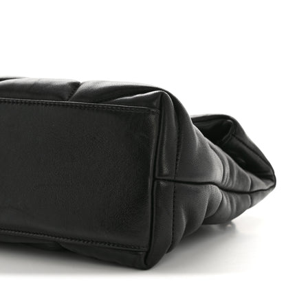 Saint Laurent Lambskin Quilted Monogram Monochrome Small Loulou Puffer Chain Satchel Black 11 of 15