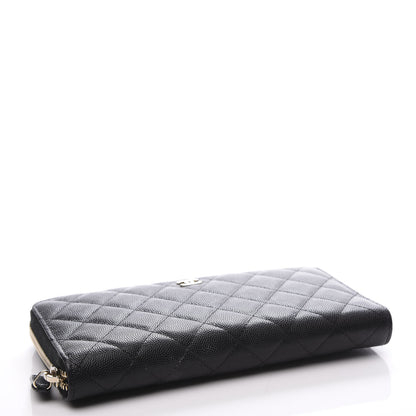 Chanel Caviar Quilted Large Zip Around Organizer Wallet Black 3 of 9