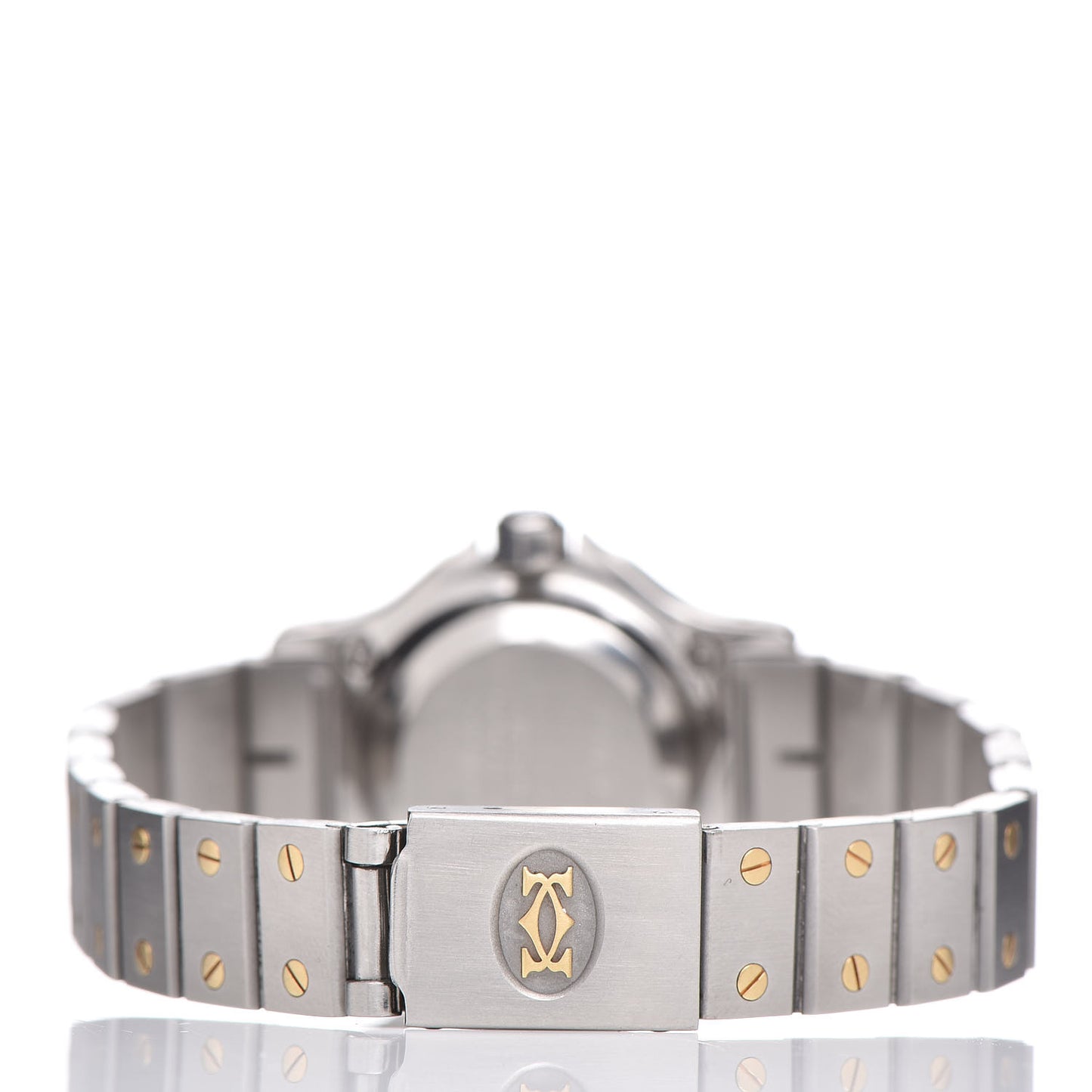 Stainless Steel 18K Yellow Gold 25mm Santos Octagon Automatic Watch