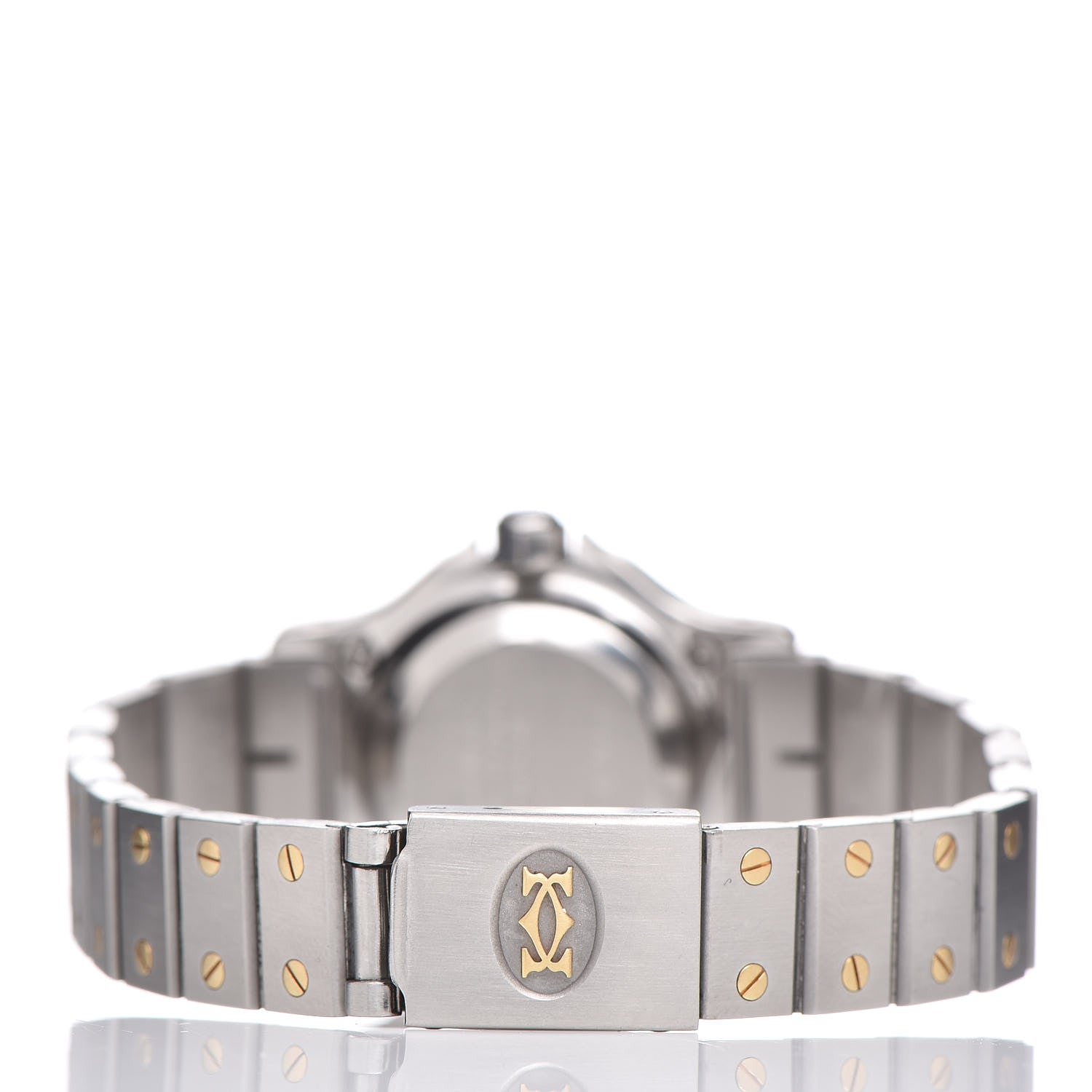 Cartier Stainless Steel 18K Yellow Gold 25mm Santos Octagon Automatic Watch 4 of 7