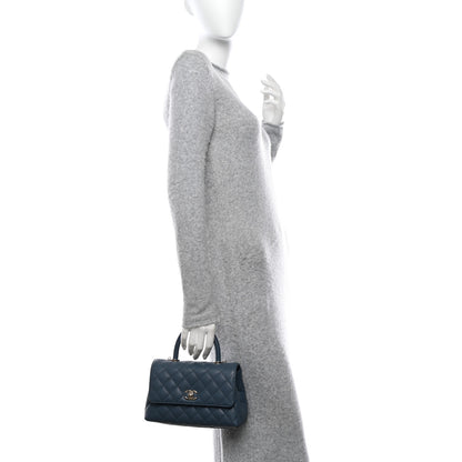 Chanel Caviar Quilted Mini Coco Handle Flap Blue 2 of 12