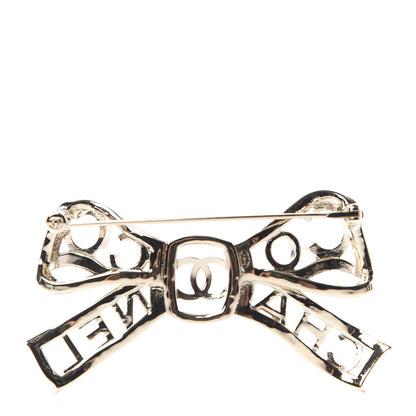 Chanel Metal Crystal Bow-tiful CC Brooch Gold 3 of 6