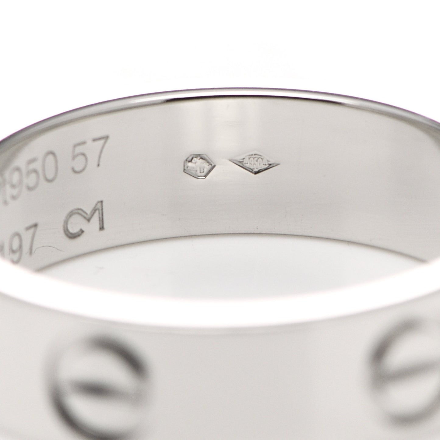 Platinum 5.5mm LOVE Ring 57 8