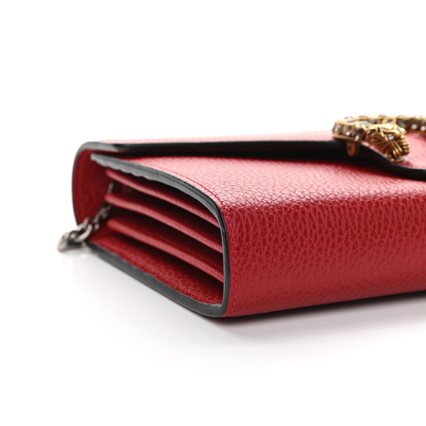 Calfskin Mini Dionysus Chain Wallet Hibiscus Red