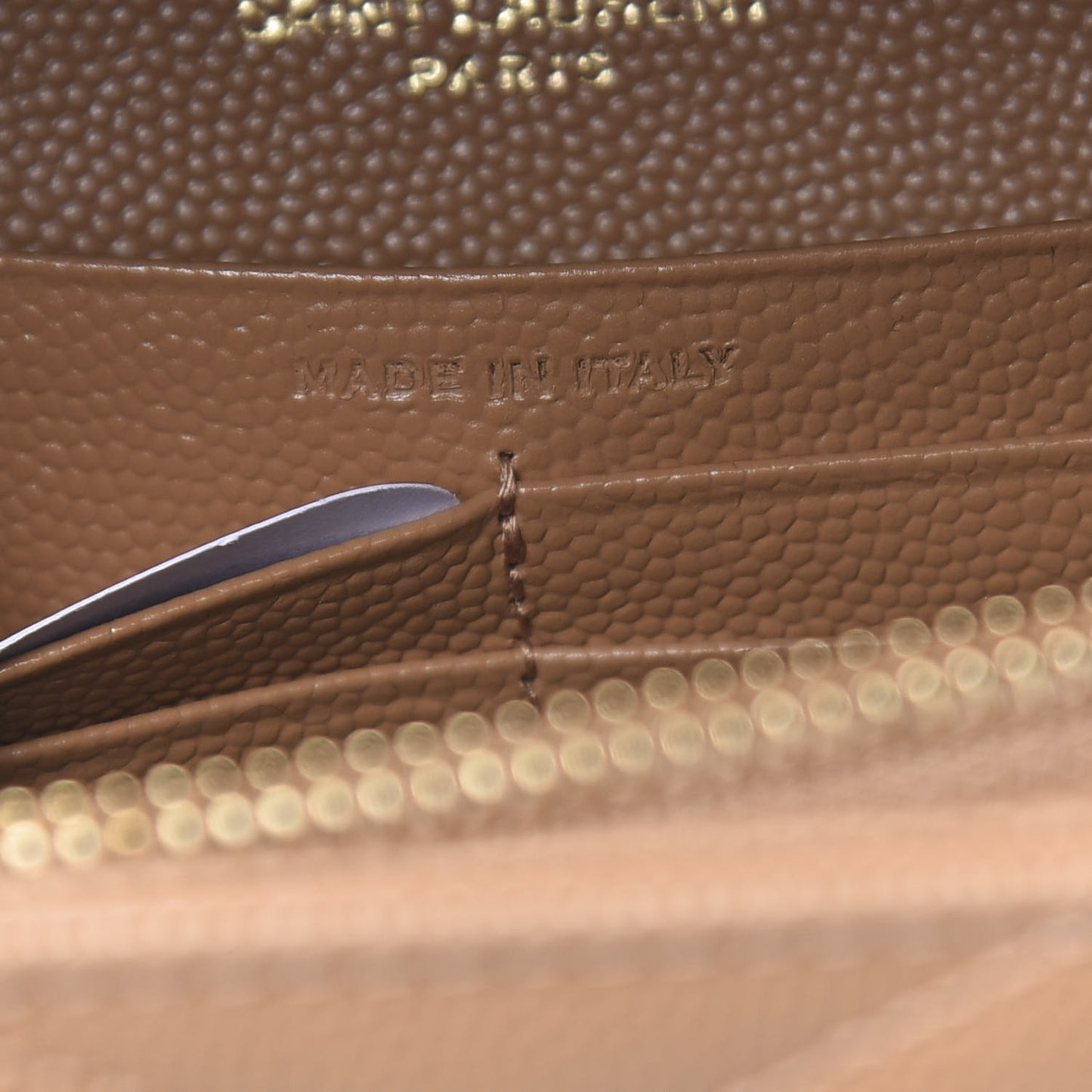 Grain De Poudre Matelasse Chevron Monogram Chain Wallet Dune