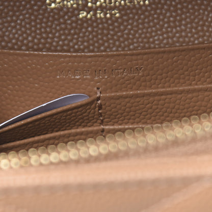 Saint Laurent Grain De Poudre Matelasse Chevron Monogram Chain Wallet Dune 7 of 11