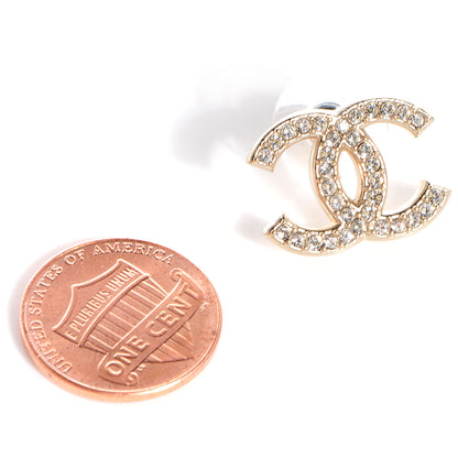 Chanel Crystal CC Earrings Gold 2 of 5