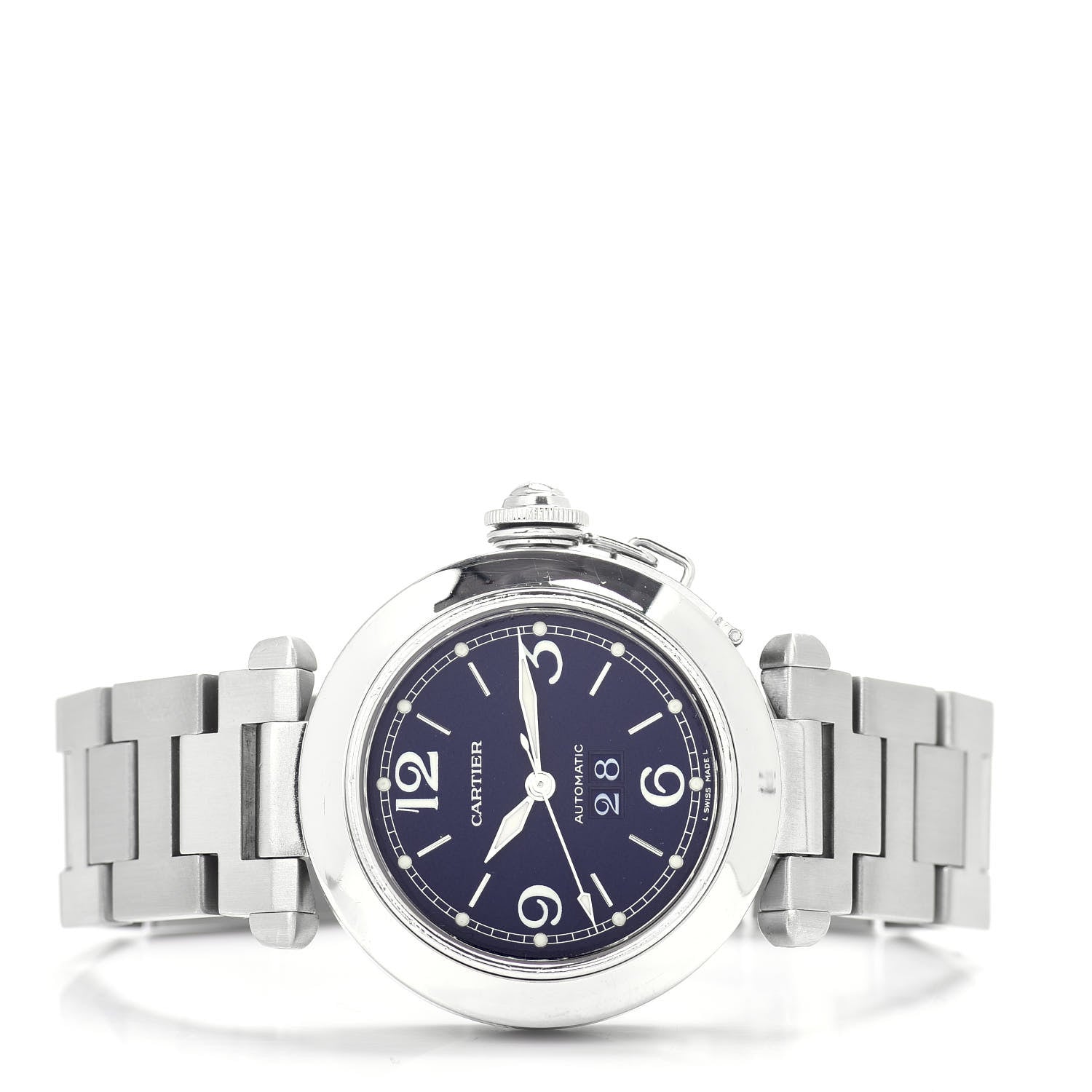 Cartier Stainless Steel 35mm Pasha C Big Date Automatic Watch Blue 2 of 4