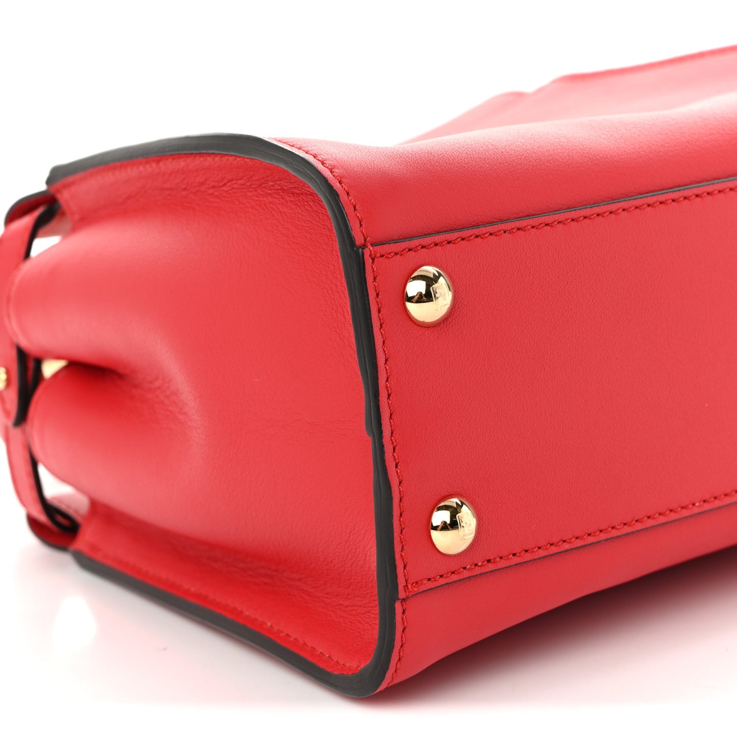 Vitello Seta Canvas FF Embroidered Peekaboo Iconic Satchel Rosso Cardinale Multicolor