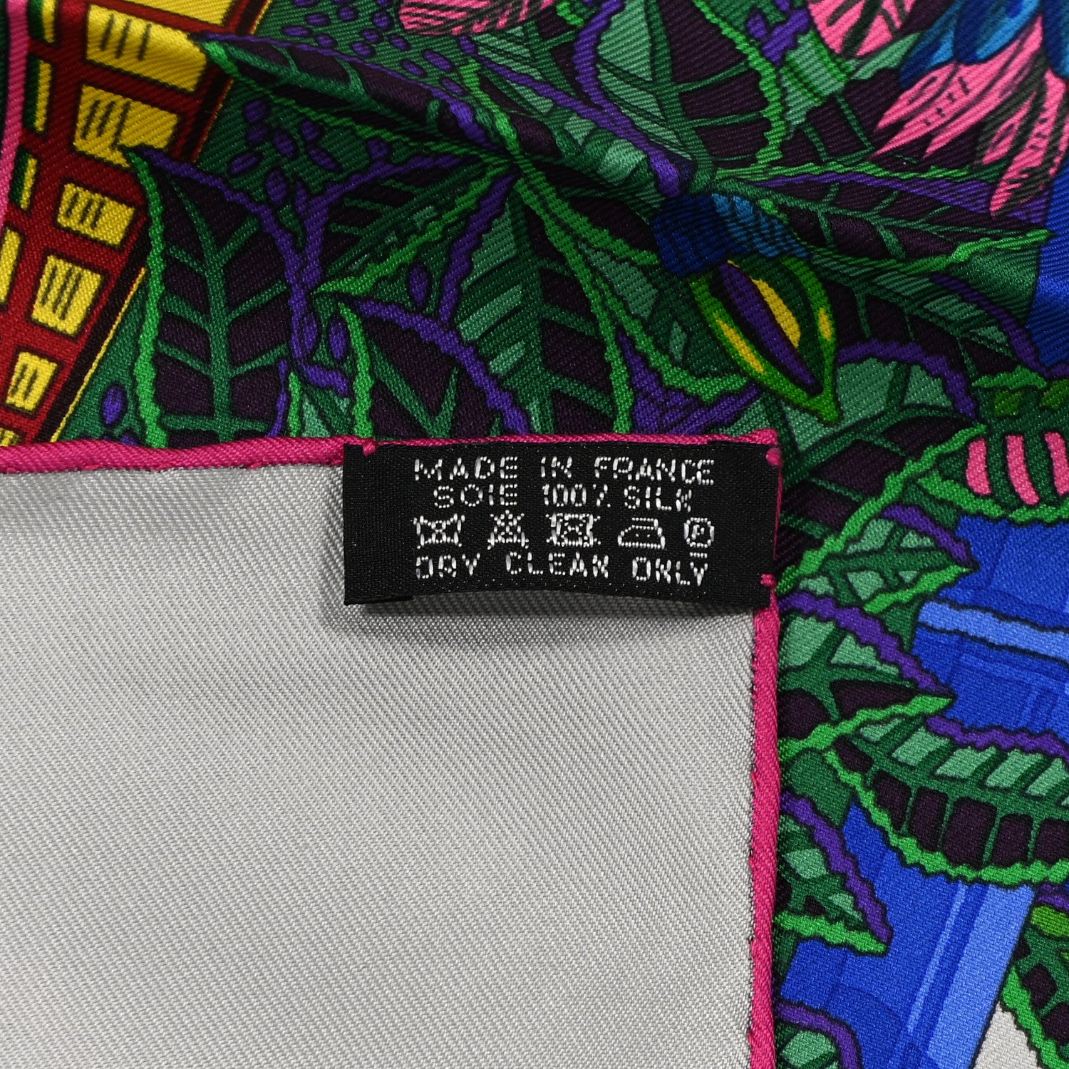 Hermes Silk Jardins D Hiver Scarf 90 Gris Vert Rose 3 of 6