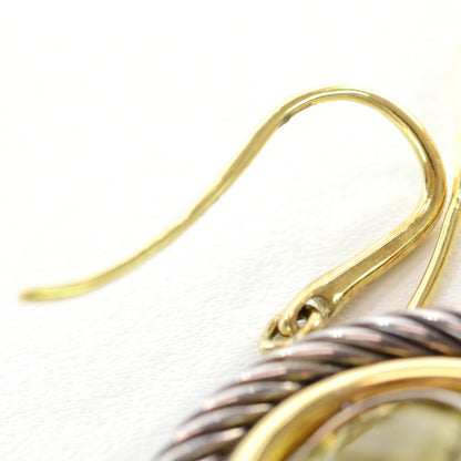 David Yurman Sterling Silver 18k Gold Lemon Citrine Spiral Cable Mobile Earrings 4 of 4