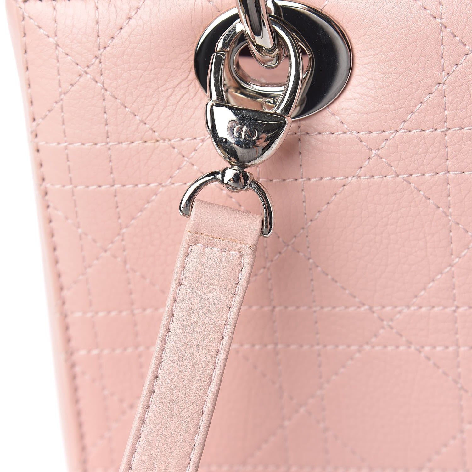 Christian Dior Grained Calfskin Cannage Medium Lady Dior Pink 17 of 20