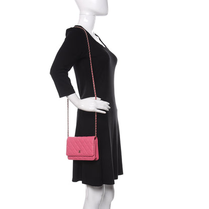 Chanel Caviar Quilted Wallet on Chain WOC Pink 2 of 11