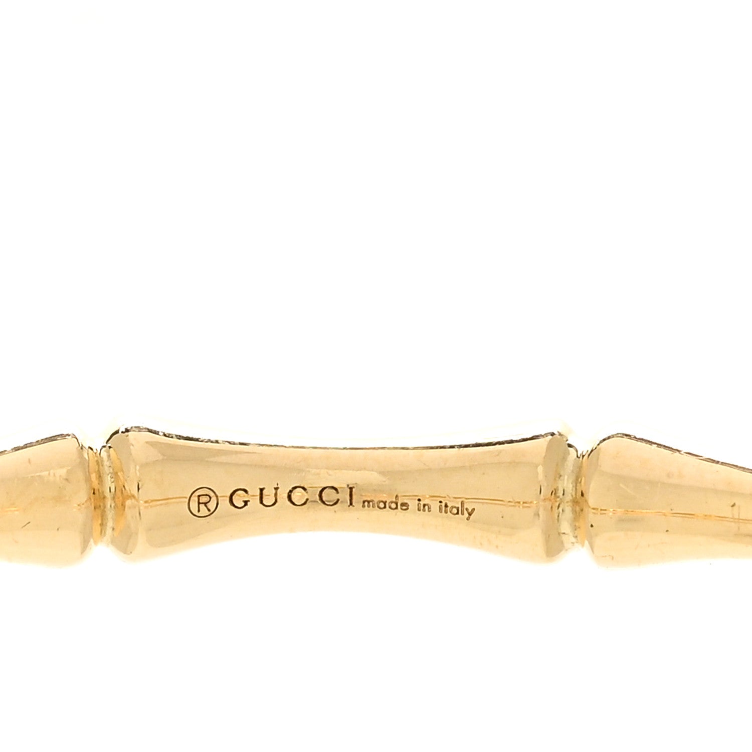 Gucci 18K Yellow Gold Bamboo Hoop Earrings 4 of 5