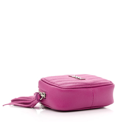 Saint Laurent Grain De Poudre Matelasse Monogram Baby Lou Camera Bag Electric Fuxia 4 of 10