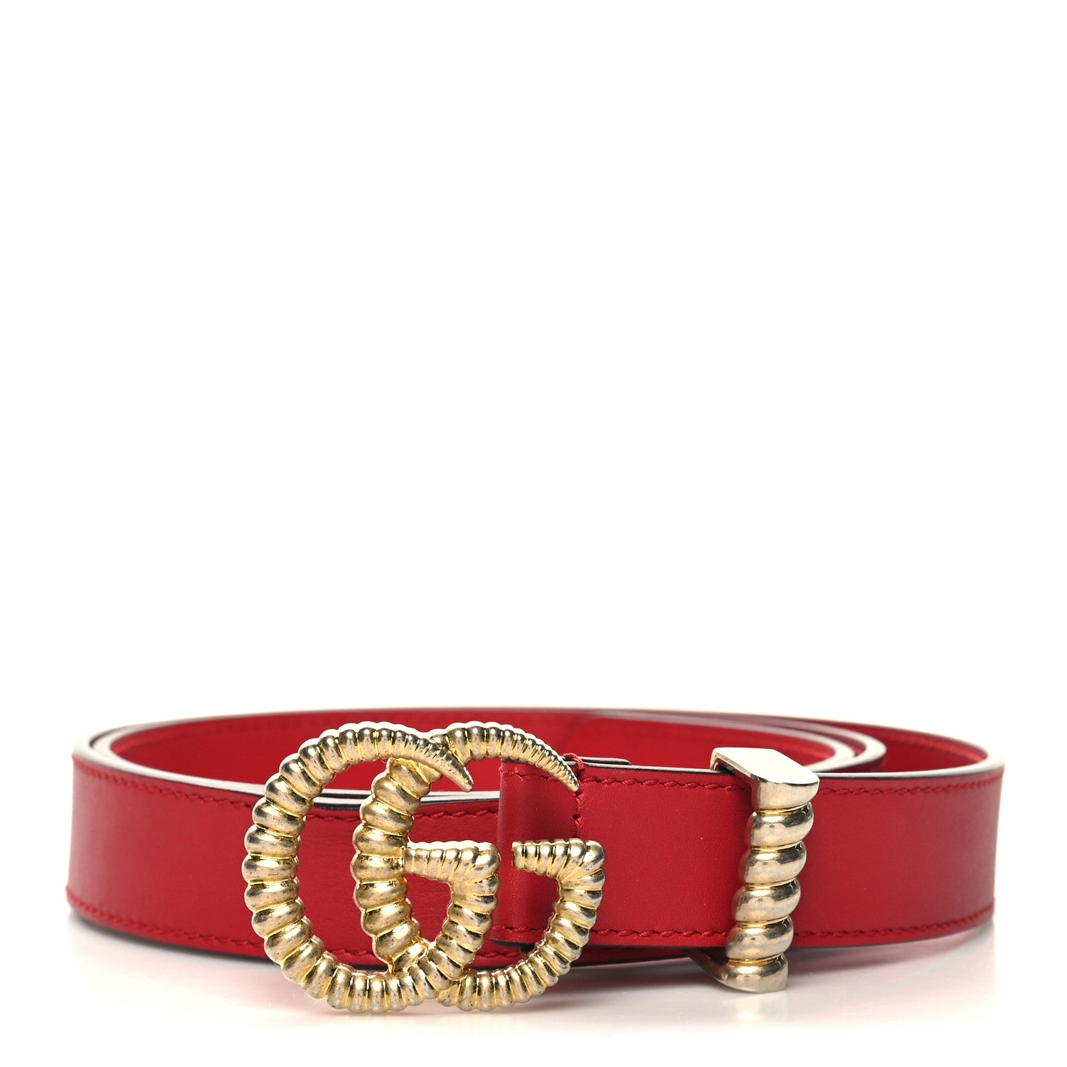 Gucci Moon Calfskin Torchon Double G 25mm Belt 90 36 Hibiscus Red 1 of 6