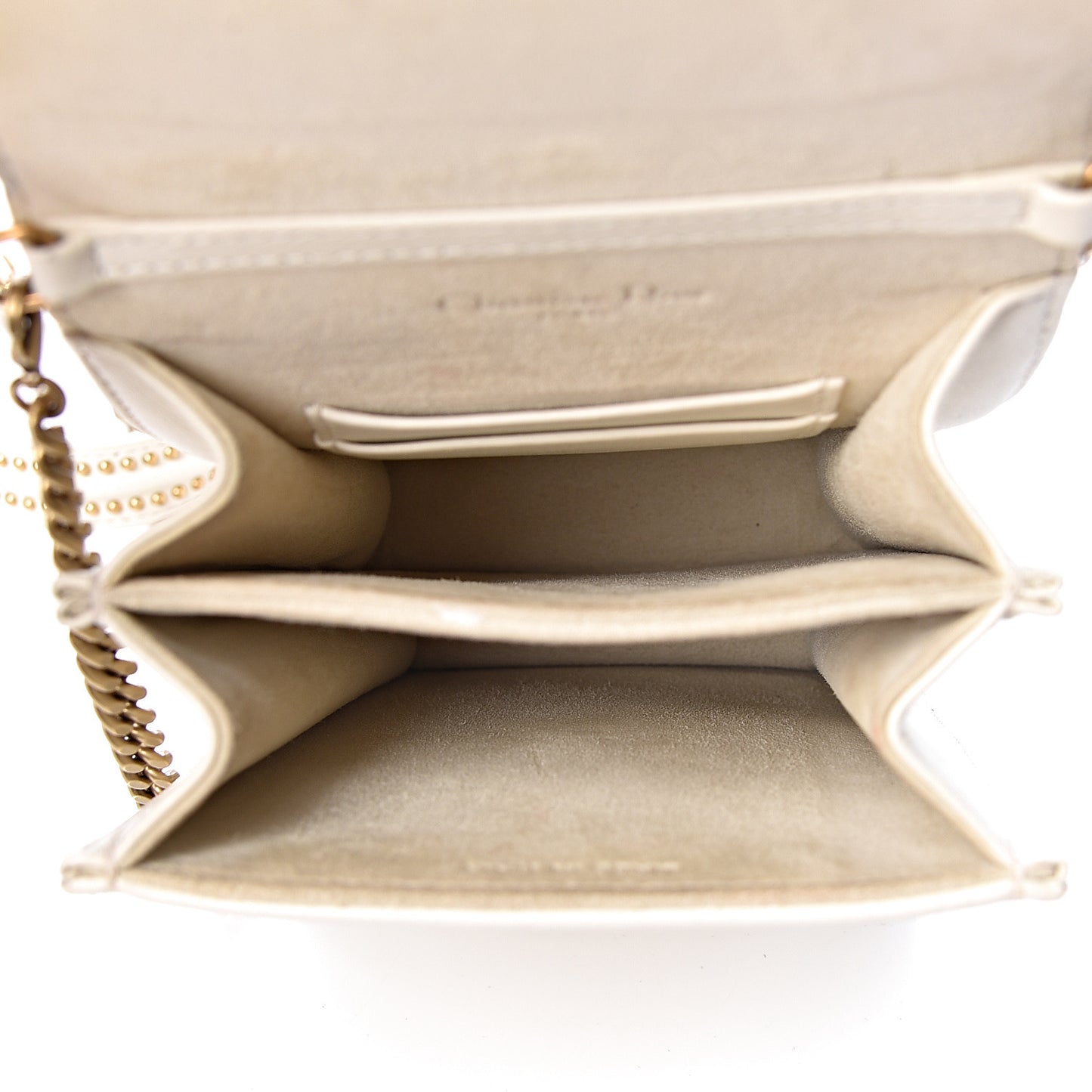 Lambskin Studded Vertical Diorama White