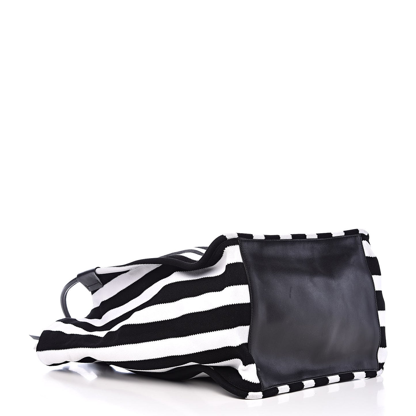 Knit Stripes Extra Large Tote Black Ecru