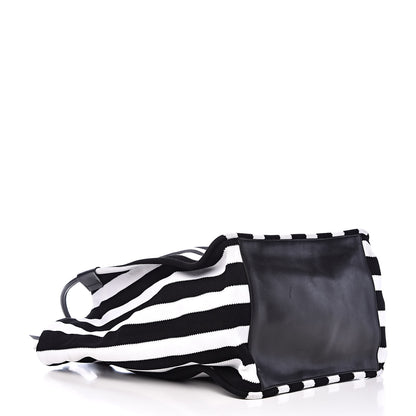 Proenza Schouler Knit Stripes Extra Large Tote Black Ecru 4 of 12