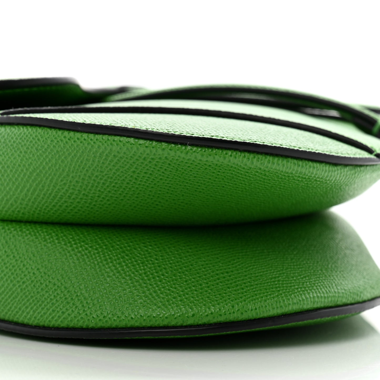 Grained Calfskin Saddle Bag Green